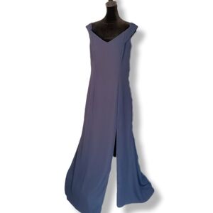 NWT Dessy Collection Off-the-Shoulder Criss Cross Back Trumpet Gown Sz 14